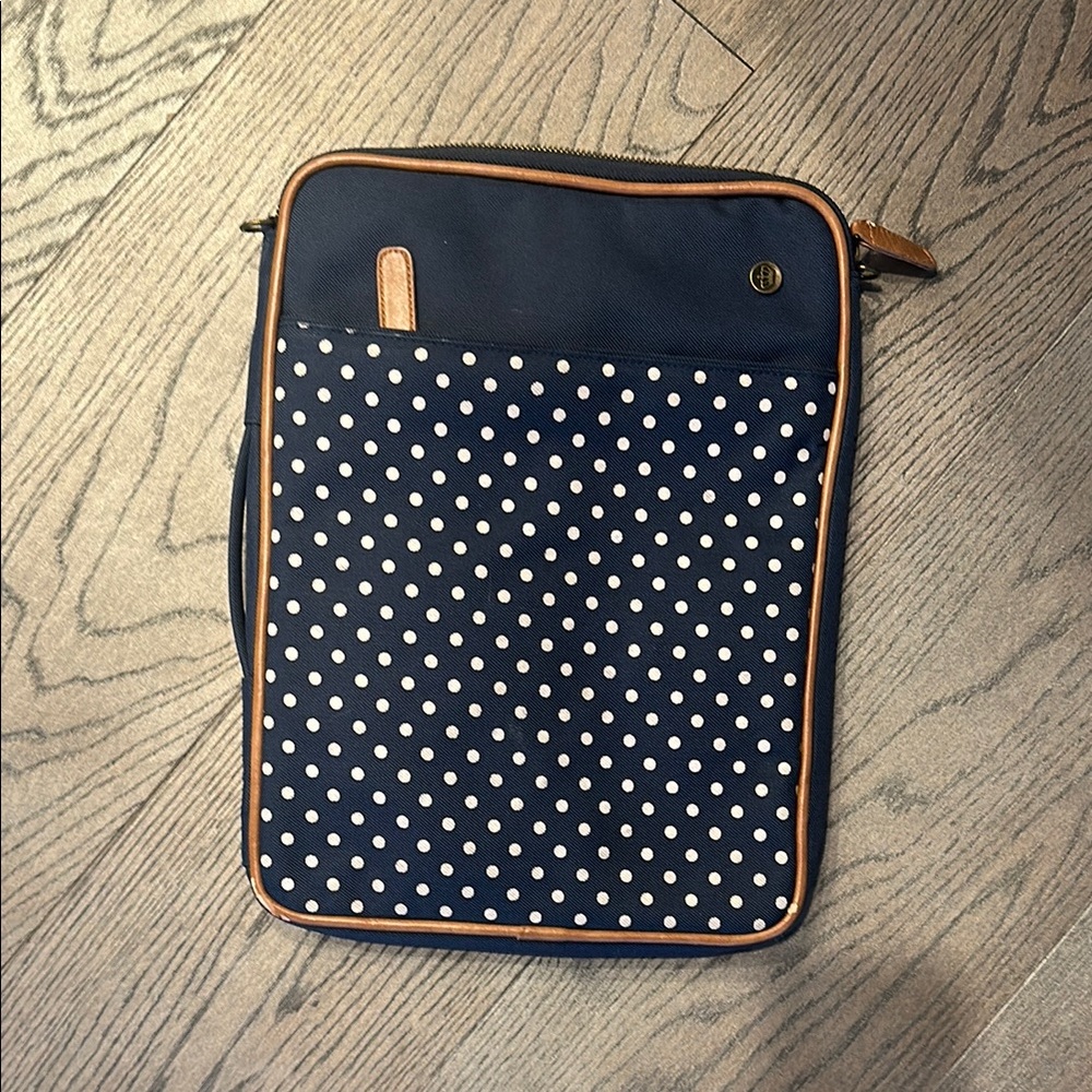 Polka Dot Navy and Tan Men's Bag